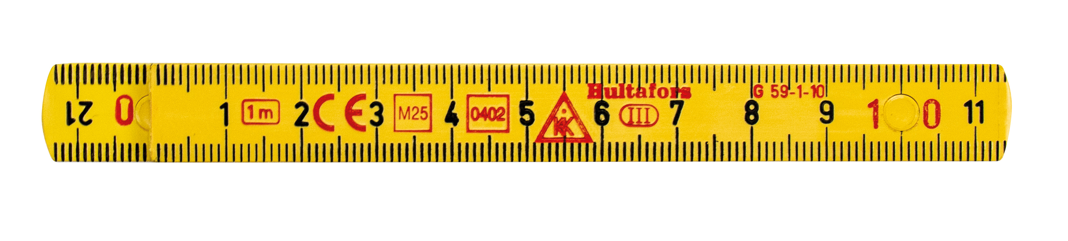 Gelber Kunststoffgliedermaßstab in der Ein-Meter-Ausführung