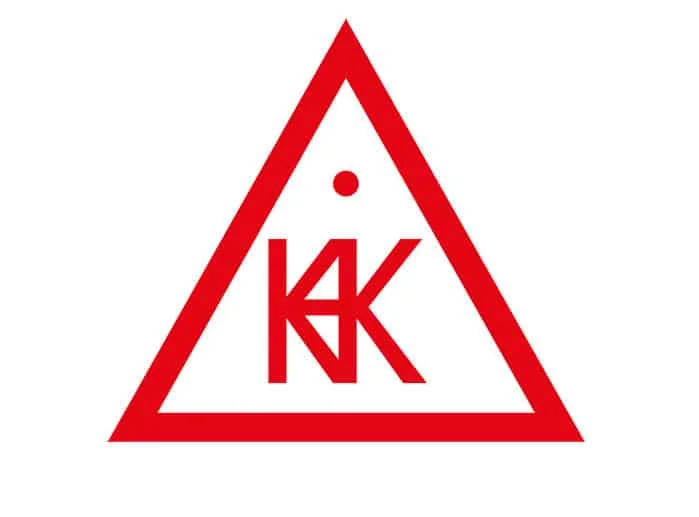 Rotes Dreieck mit den Initialen KHJK